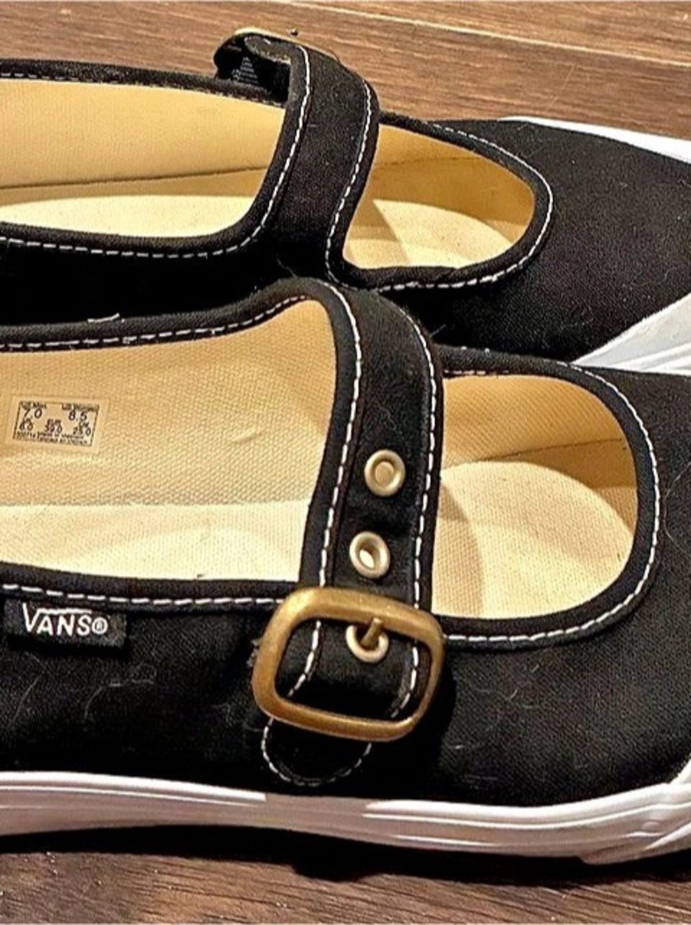 Vans Mary Jane Black True White Women's Mary Jane Sneakers size 8.5